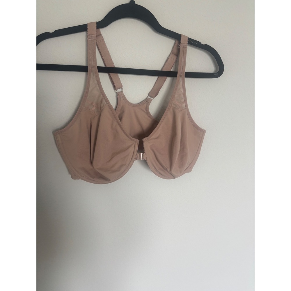 Delimira Front Close Racerback Underwire Bra Beige Nude 40D W601